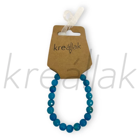 Ásvány karkötő - Achát kék karkötő