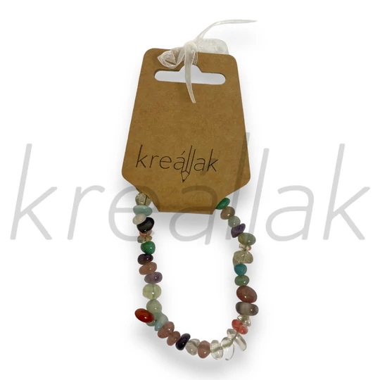 Ásvány karkötő - Színes ásvány karkötő,törmelékköves