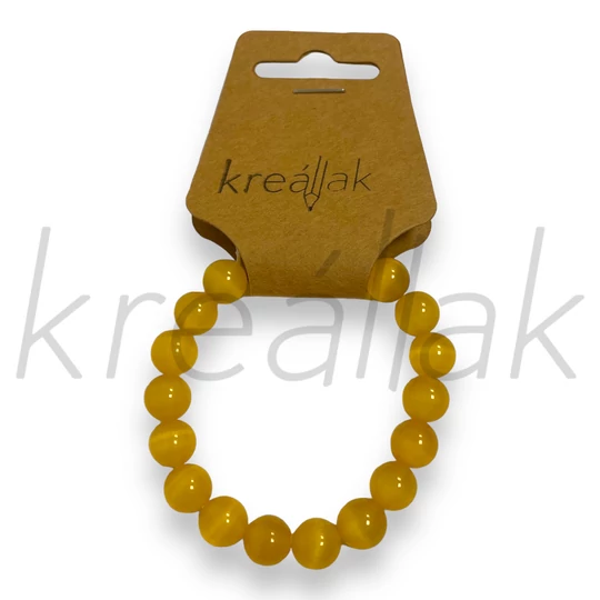 Karkötő - Sárga plasztik gyöngyös karkötő