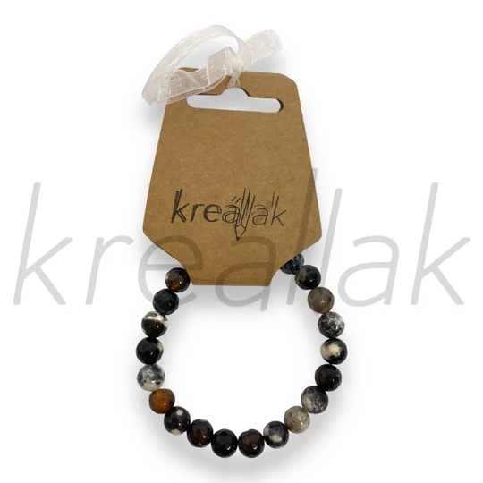 Ásvány karkötő - Fazellált achát golyó karkötő