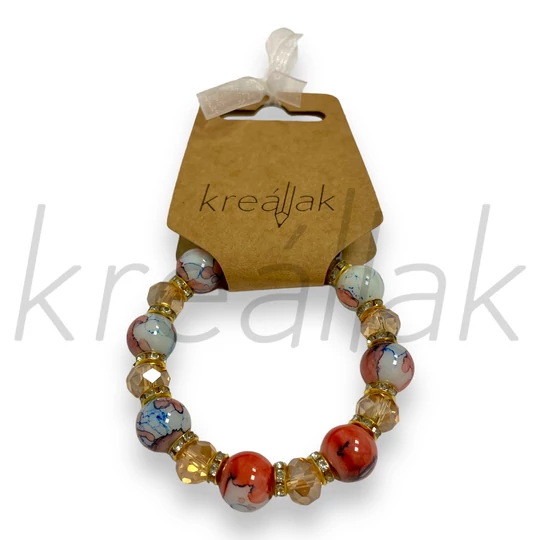 Karkötő - Márványmintás gyöngy karkötő