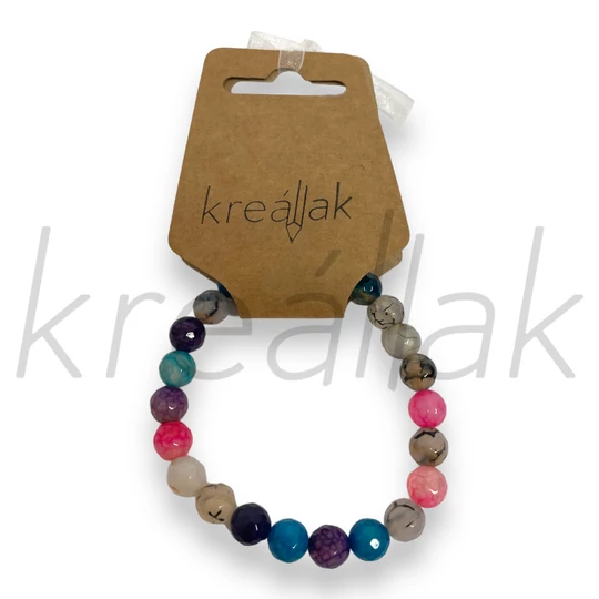 Ásvány karkötő - Achát színes karkötő