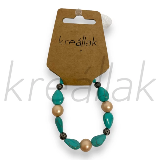 Ásvány karkötő - Türkíz gyöngyös karkötő