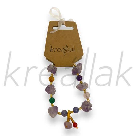 Ásvány karkötő - Halványlila ametiszt ásvány karkötő