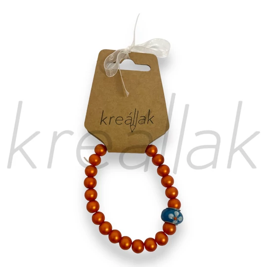 Karkötő - Narancs tekla gyöngy festett gyönggyel