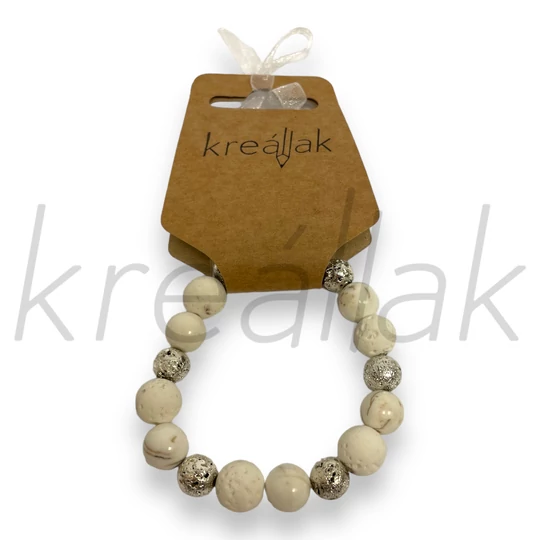 Ásvány karkötő - Világosszürke ásvány karkötő