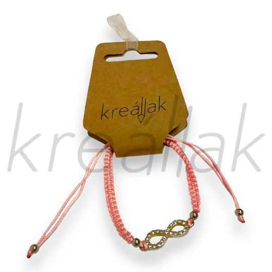 Karkötő - Rózsaszín végtelen medálos karkötő