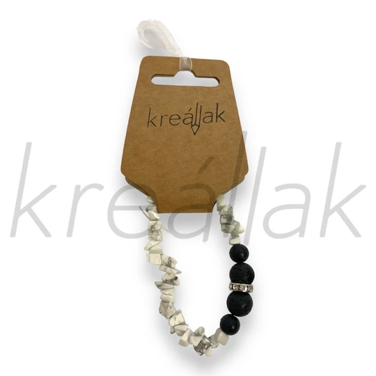 Ásvány karkötő - Fehér howlit  karkötő