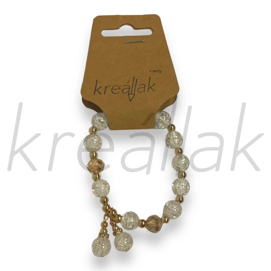 Karkötő - Áttetsző roppantott üveg karkötő