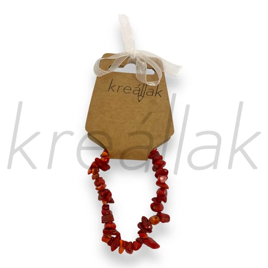 Ásvány karkötő - Korall színű splitter karkötő