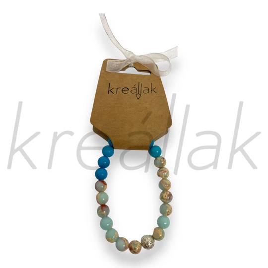 Ásvány karkötő - Magnezit,variszcit karkötő