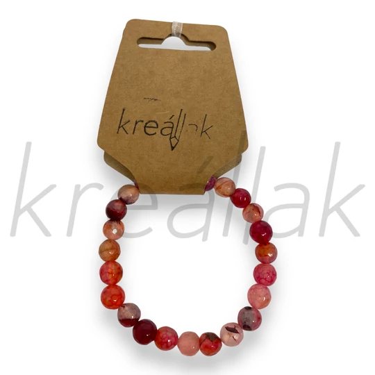 Ásvány karkötő - Festett  pink achát karkötő