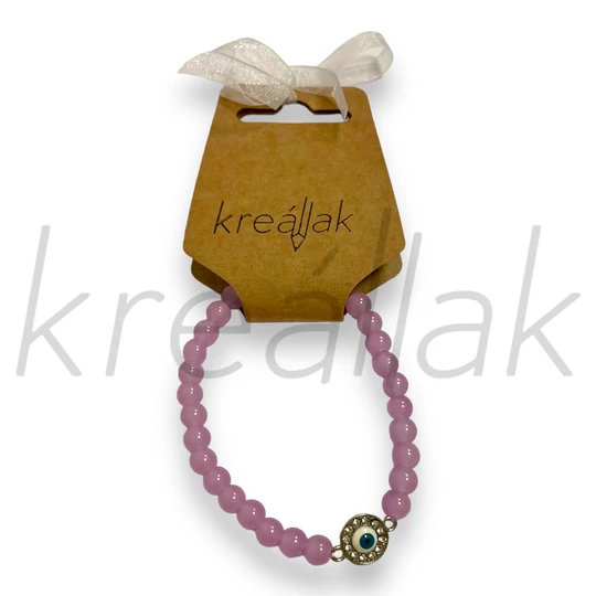 Ásvány karkötő - Levendula színű szemes karkötő