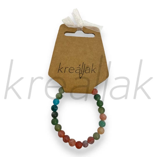 Ásvány karkötő - Matt színes achát karkötő