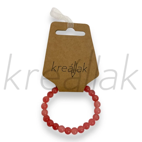 Ásvány karkötő - Málna színű achát karkötő