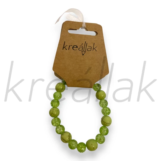 Ásvány karkötő - Fehér tekla gyöngy karkötő magnezittal