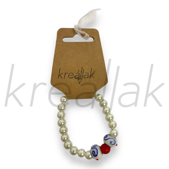 Karkötő - Narancs festett üveggyöngy karkötő