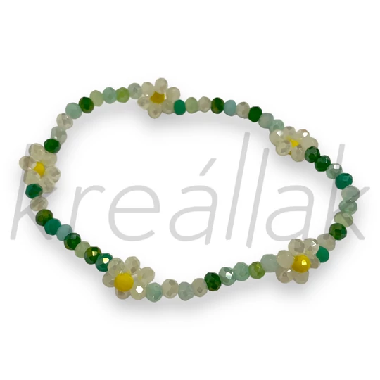 Karkötő - Gyöngykarkötő virágokkal