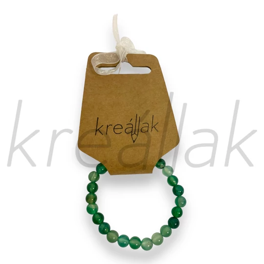 Ásvány karkötő - Zöld achát karkötő
