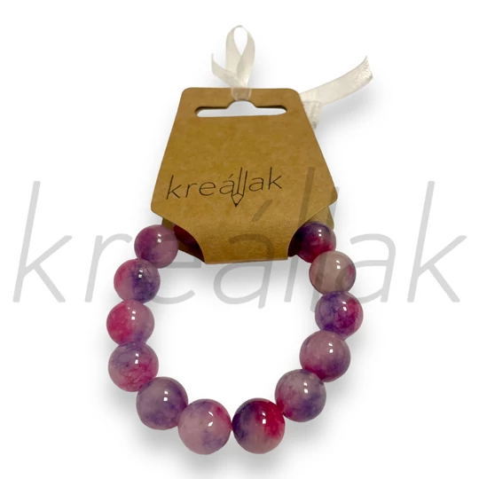 Karkötő - Nagy roppantott üveg karkötő lila