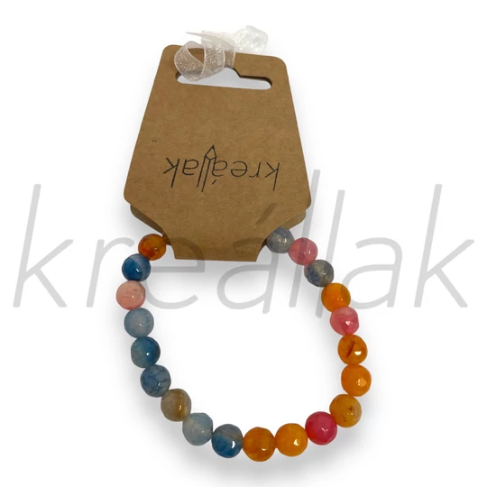 Ásvány karkötő - Színes achát karkötő