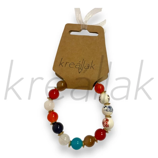 Karkötő - Színes virágos karkötő