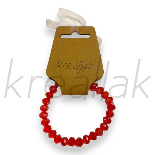 Karkötő - Piros plasztik gyöngy karkötő