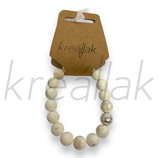 Ásvány karkötő - Fehér magnezit karkötő