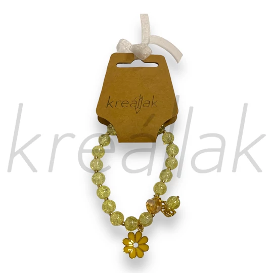 Karkötő - Sárga karkötő virággal