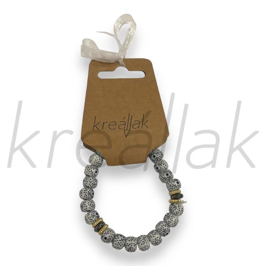 Karkötő - Pöttyös plasztik gyöngyös karkötő