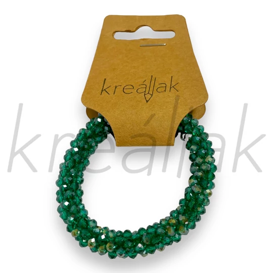 Karkötő - Sötétzöld apró gyöngyös karkötő