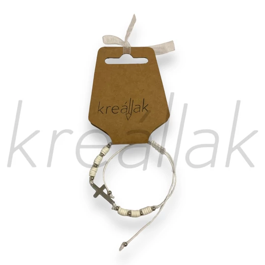 Karkötő - Fehér keresztes karkötő