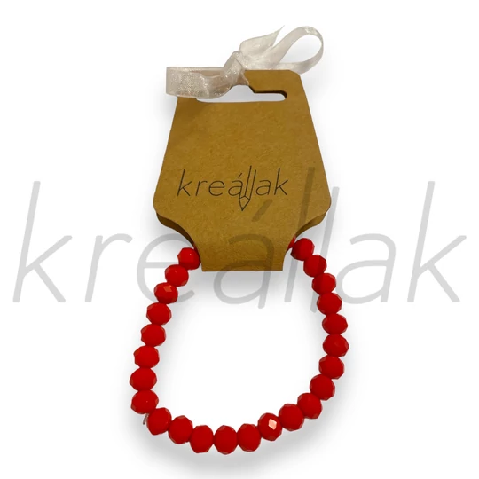 Karkötő - Piros gyöngyös karkötő