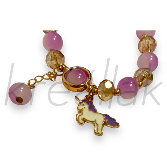 Unikornisos lila karkötő