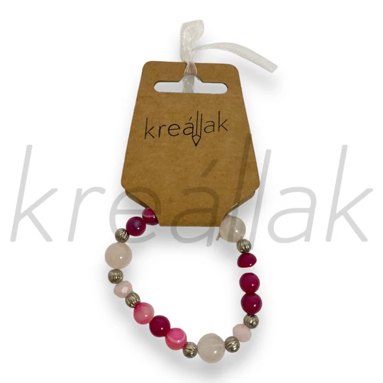 Ásvány karkötő - Achát,rózsakvarc karkötő