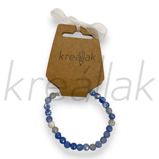 Ásvány karkötő - Kék achát karkötő gyerekeknek