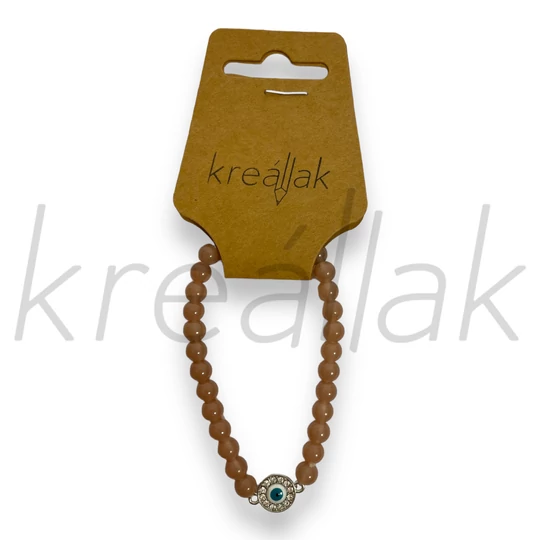 Karkötő - Beige karkötő medállal