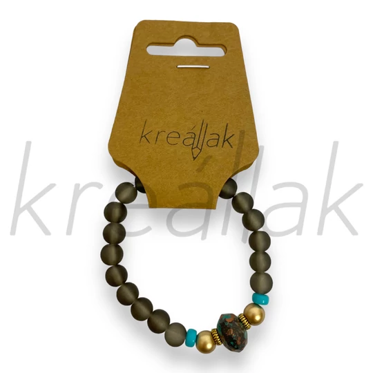 Karkötő - Szürke gyöngyös karkötő