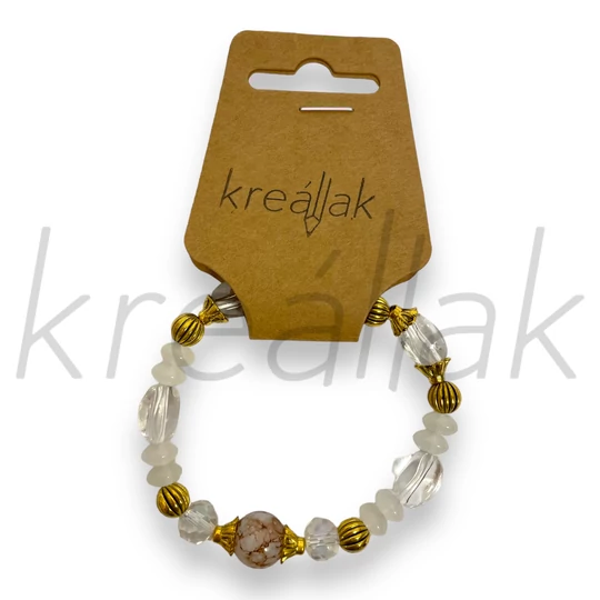 Karkötő - Arany , fehér karkötő