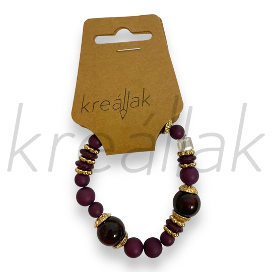 Karkötő - Lila gyöngyös karkötő