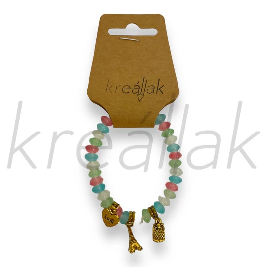 Karkötő - Színes karkötő medálokkal