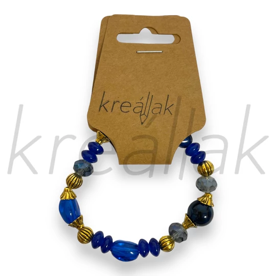 Karkötő - Királykék plasztik gyöngyös karkötő