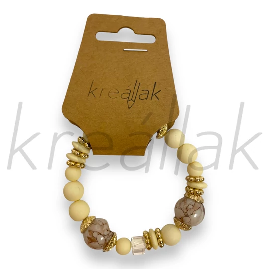 Karkötő - Törtfehér márvány mintás karkötő