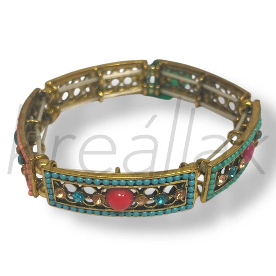 Arany színű színes köves karkötő