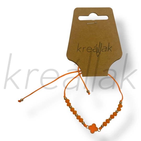 Narancs virág medál karkötő