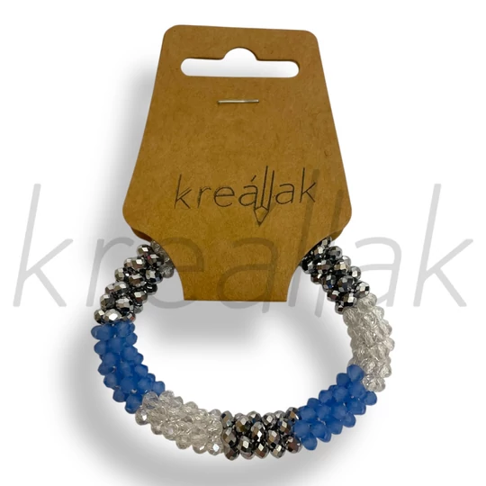 Kék sávos apró gyöngyös karkötő