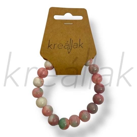 Rózsaszín márványos karkötő