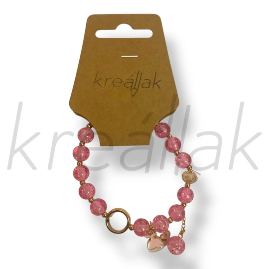 Pink bálna medál karkötő