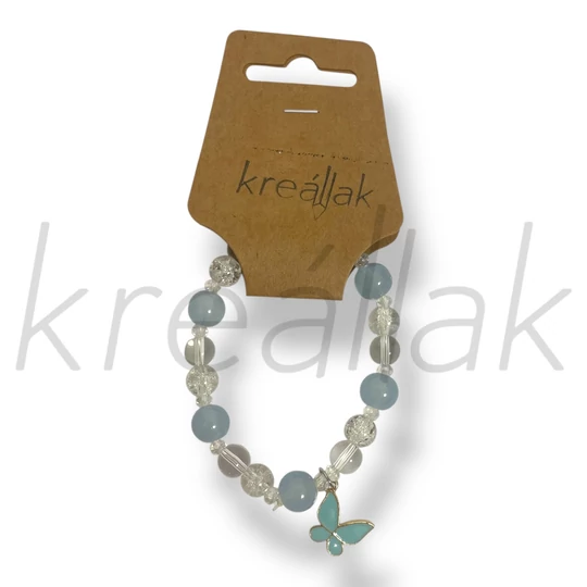 Türkizkék lepke medál karkötő