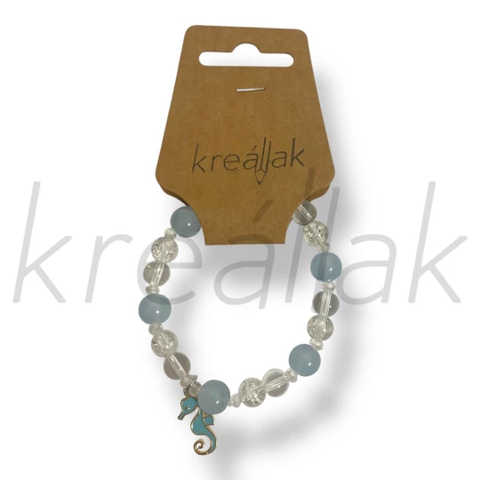 Türkizkék csikóhal karkötő